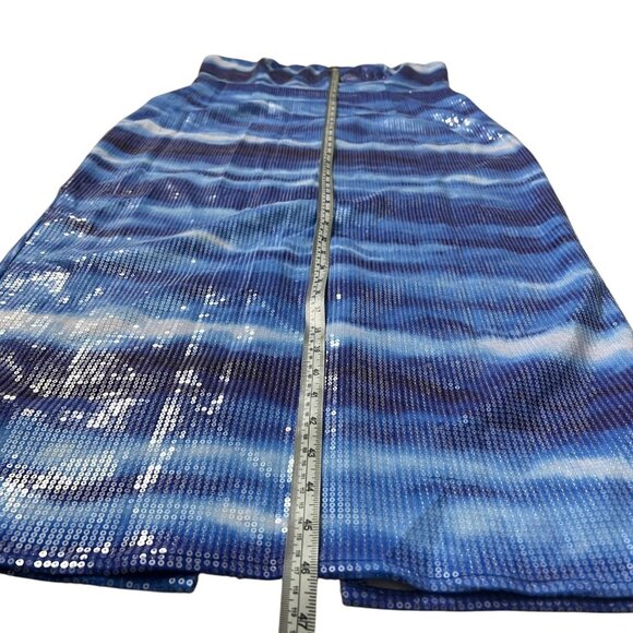 Runaway The Label Malibu Allover Sequin Midi Dress‎ Ocean Blue Size XXL - Picture 14 of 14